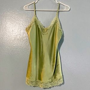 Green Silk Lace Camisole